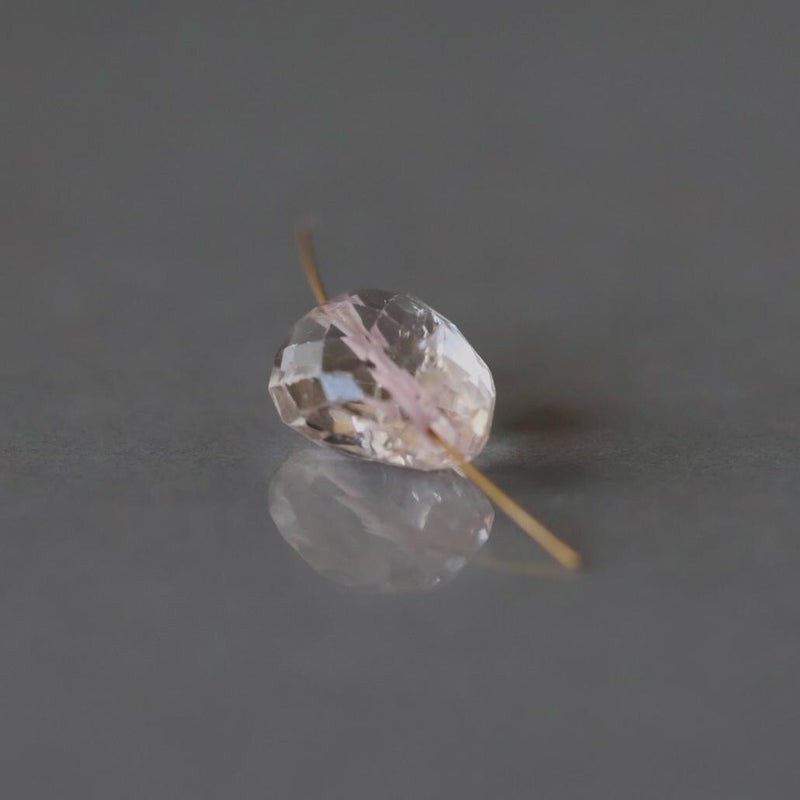 Morganite Beads 15x11mm – Faceted Oval Natural Gemstone- 1 Pc