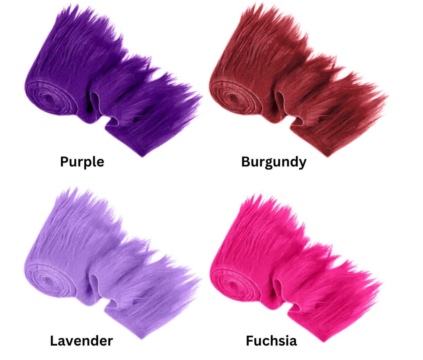 FabricLA | 60 inch Shaggy Faux Fur Fabric Trim Ribbon | 28 Colors to choose