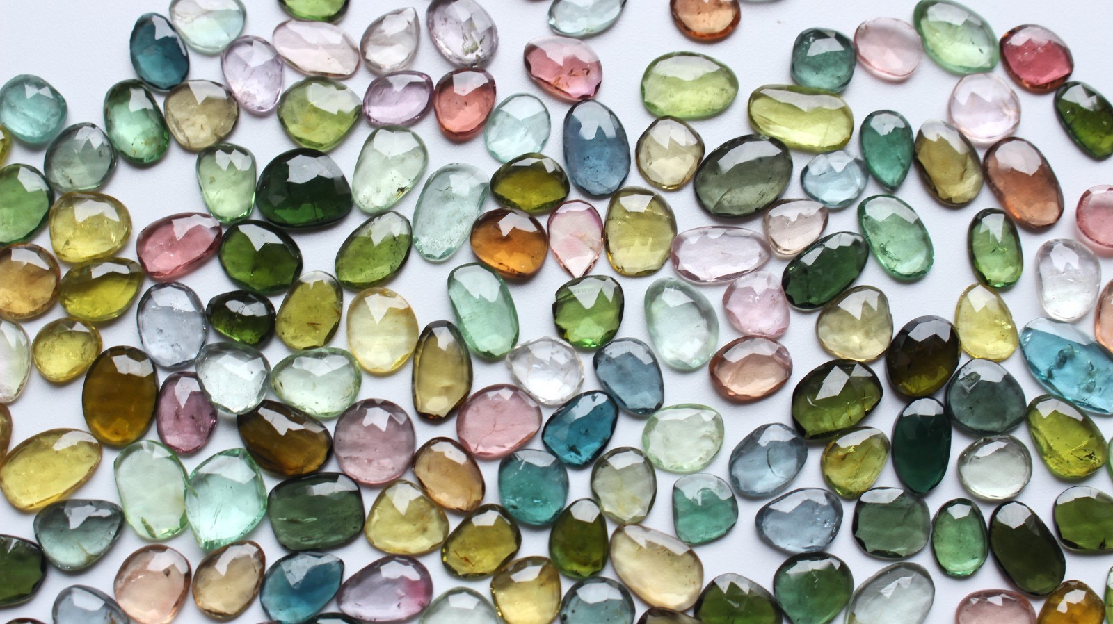 AAA+++ Tourmaline Gemstone Natural Multi Tourmaline Rose Cut Faceted Loose Cabs