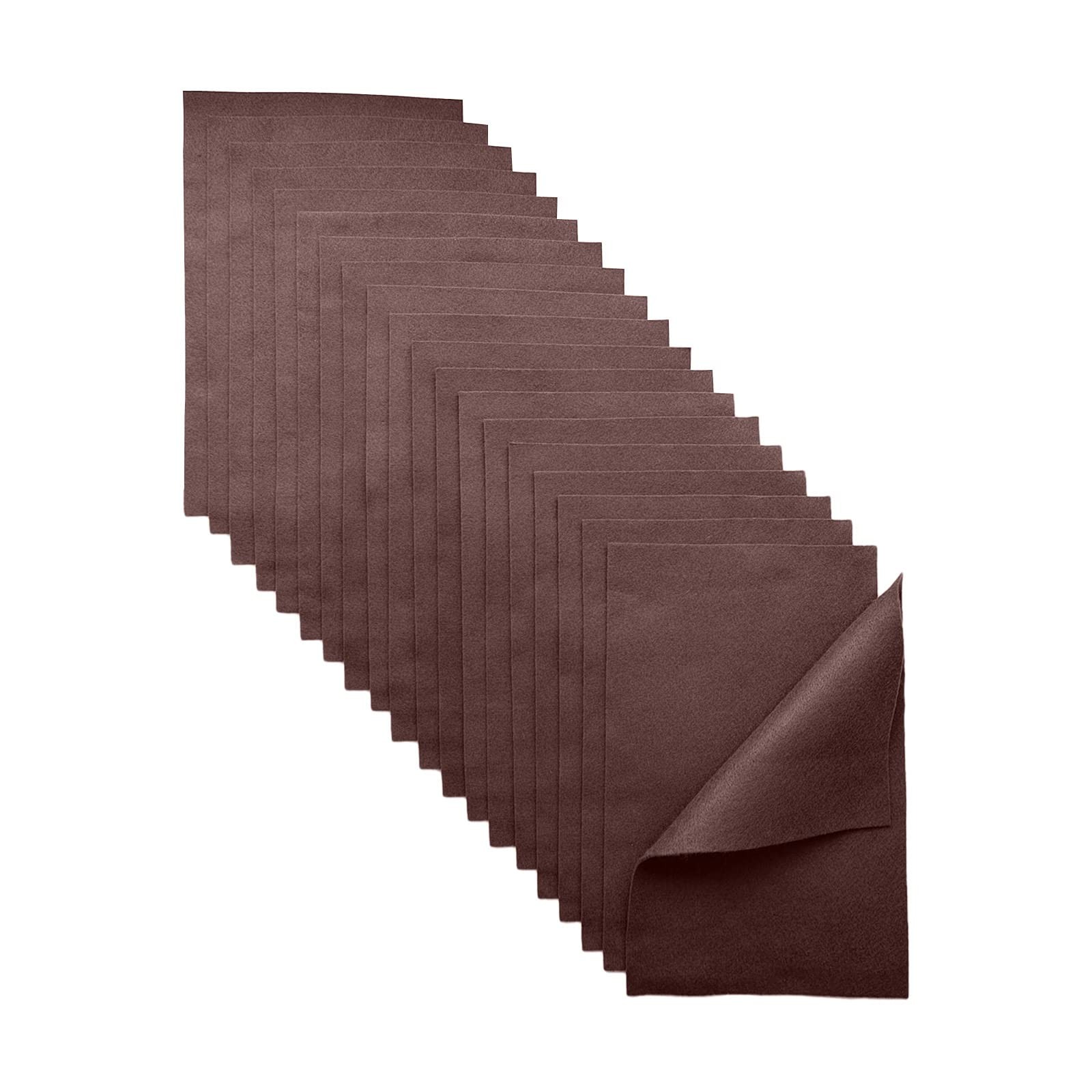 20 PCS Dark Brown Soft Felt Sheets Craft 1.4mm Thick 8×12 Inch Fabric Sewing