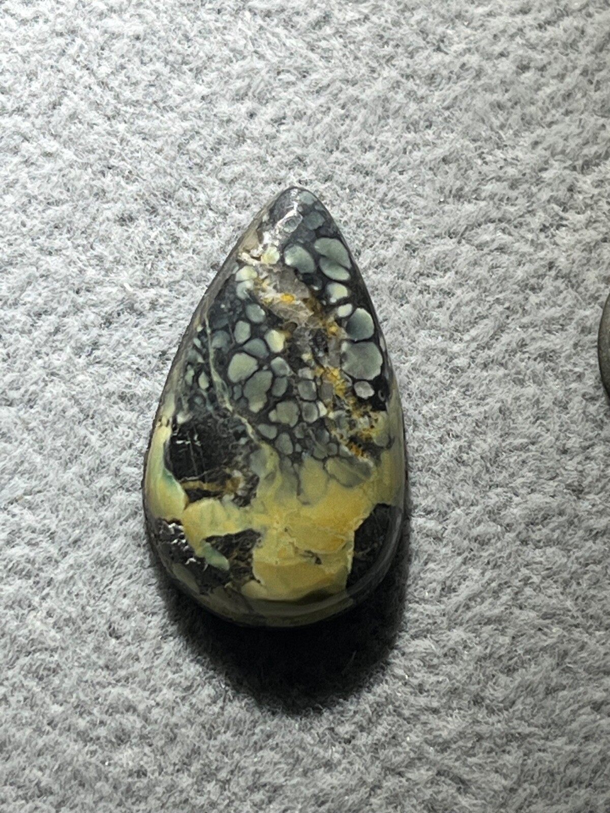 Tree Frog Variscite mine 10.3 ctw pear tear drop Cabochon NV, USA