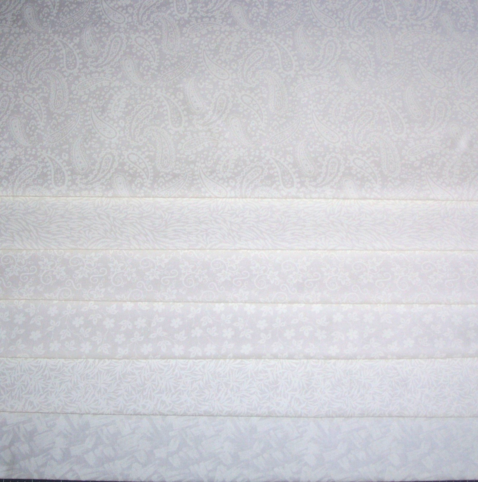 6 White on white Fat Quarters Bundle Tonal tone on tone Fabric