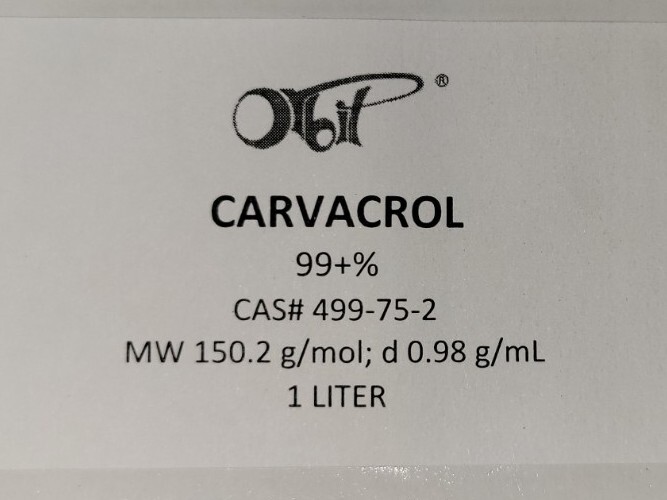 CARVACROL (1 LITER) CAS# 499˗75˗2 Component of Thyme & Oregano Essential oils