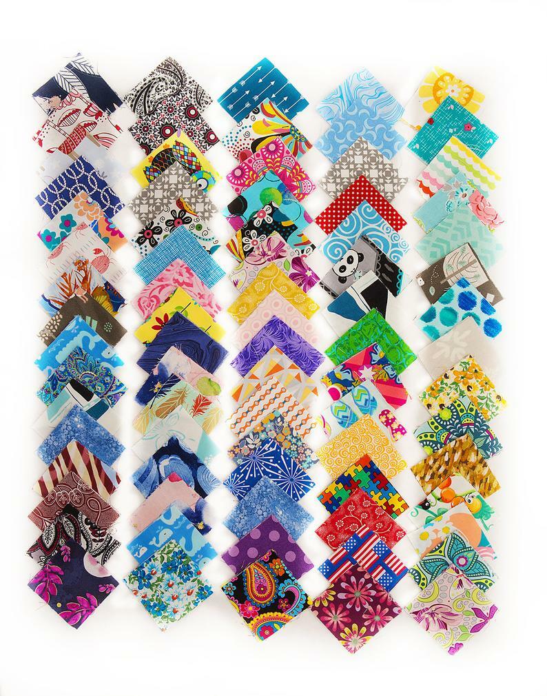 200 piece pre cut charm pack 2.5″ squares scrappy fabric quilt scrap sew cotton