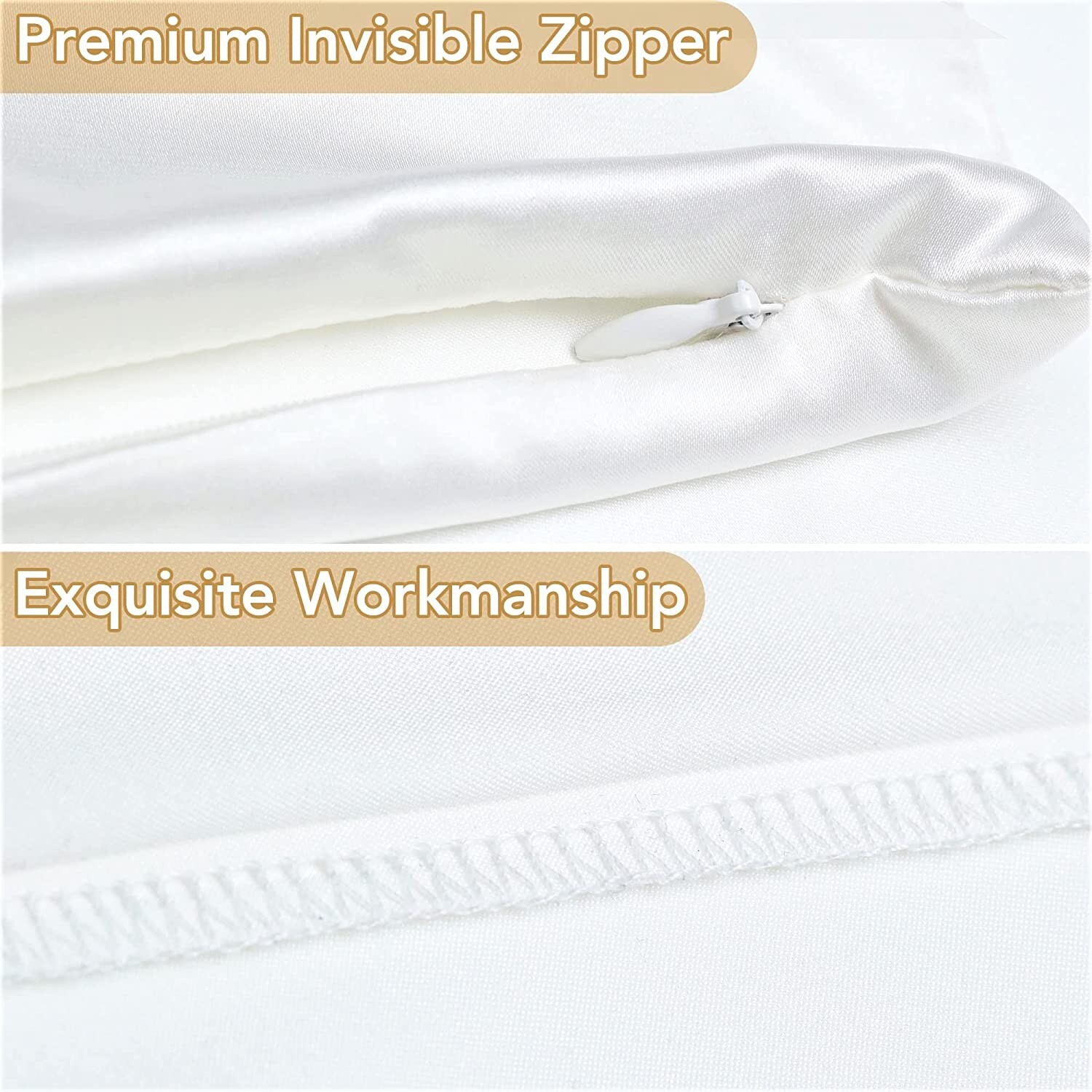 2 Pack Silk Throw Pillow Covers Sofa Decor Cushion Case Wrinkle Fade Resistant