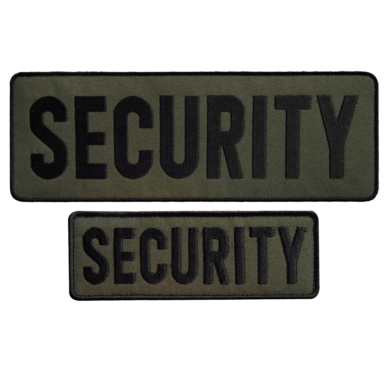 2-Piece Embroidered Security Patch for Vest, Jacket, Hook & Loop, Large & Small