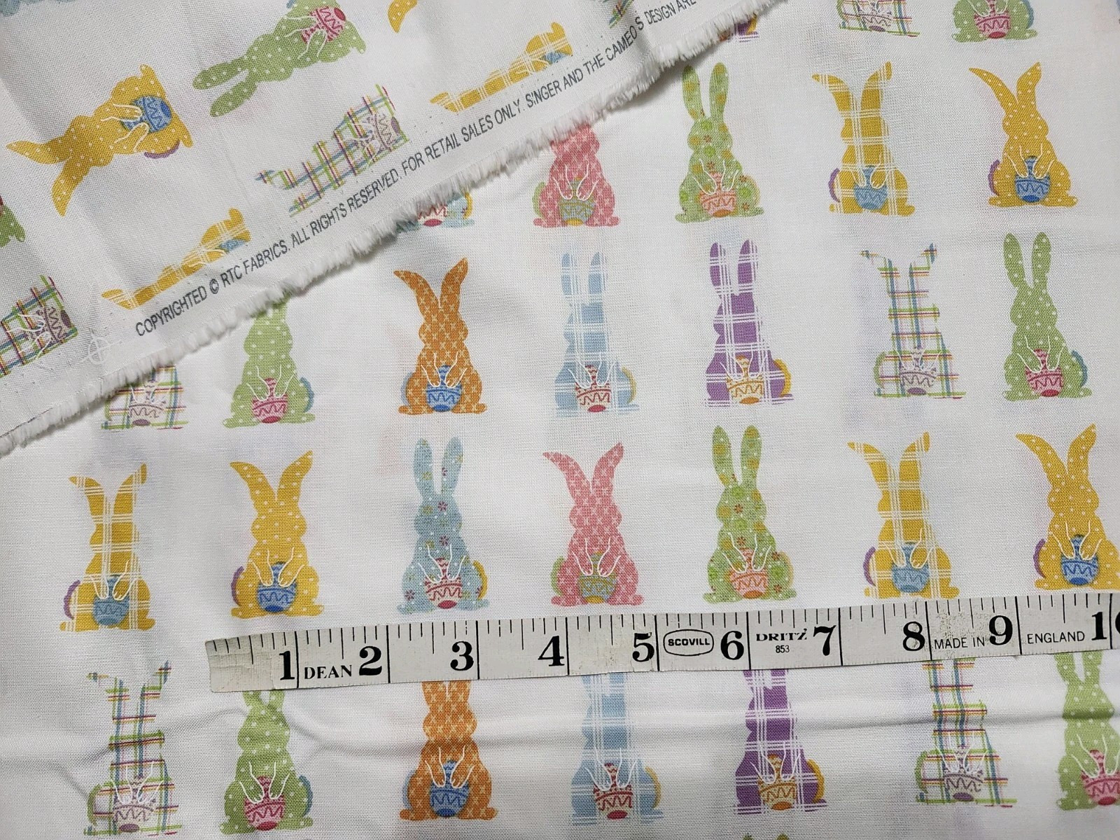 Lot (5) Less Than 1 Yard Cuts EASTER Patterns 27″-33″ Cotton Fabric