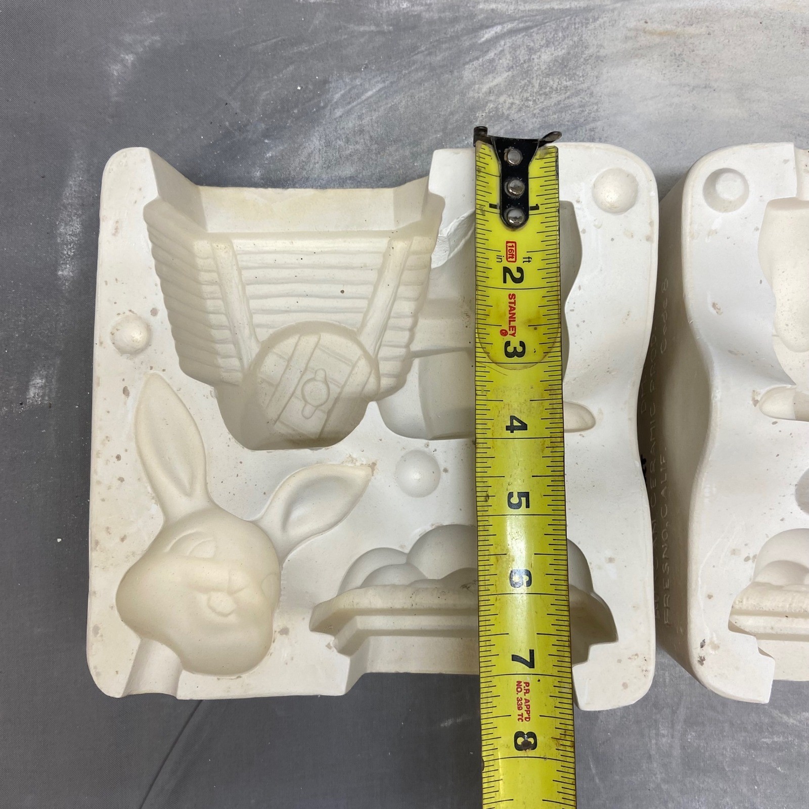 Vintage 1966 Duncan Ceramic Mold Rabbit with Cart DM No 272