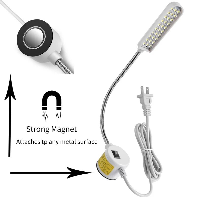 30 LED Sewing Machine Light, Magnetic Base, for workbench lathe, Drill, Press