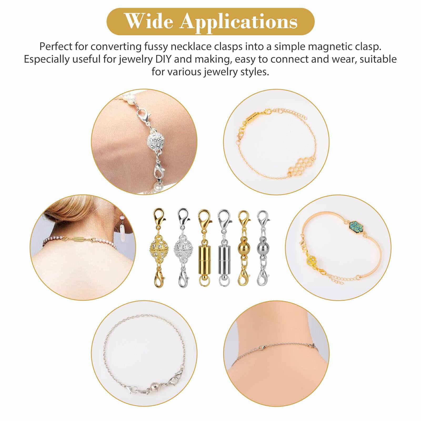 24Pcs Metal Strong Magnetic Clasps Connectors For Jewelry Necklace Making A