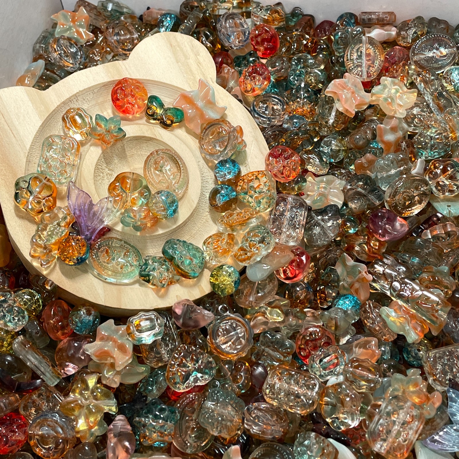100g Handmade Glass Beads for Jewelry Making – 200 Mixed Styles Assortment