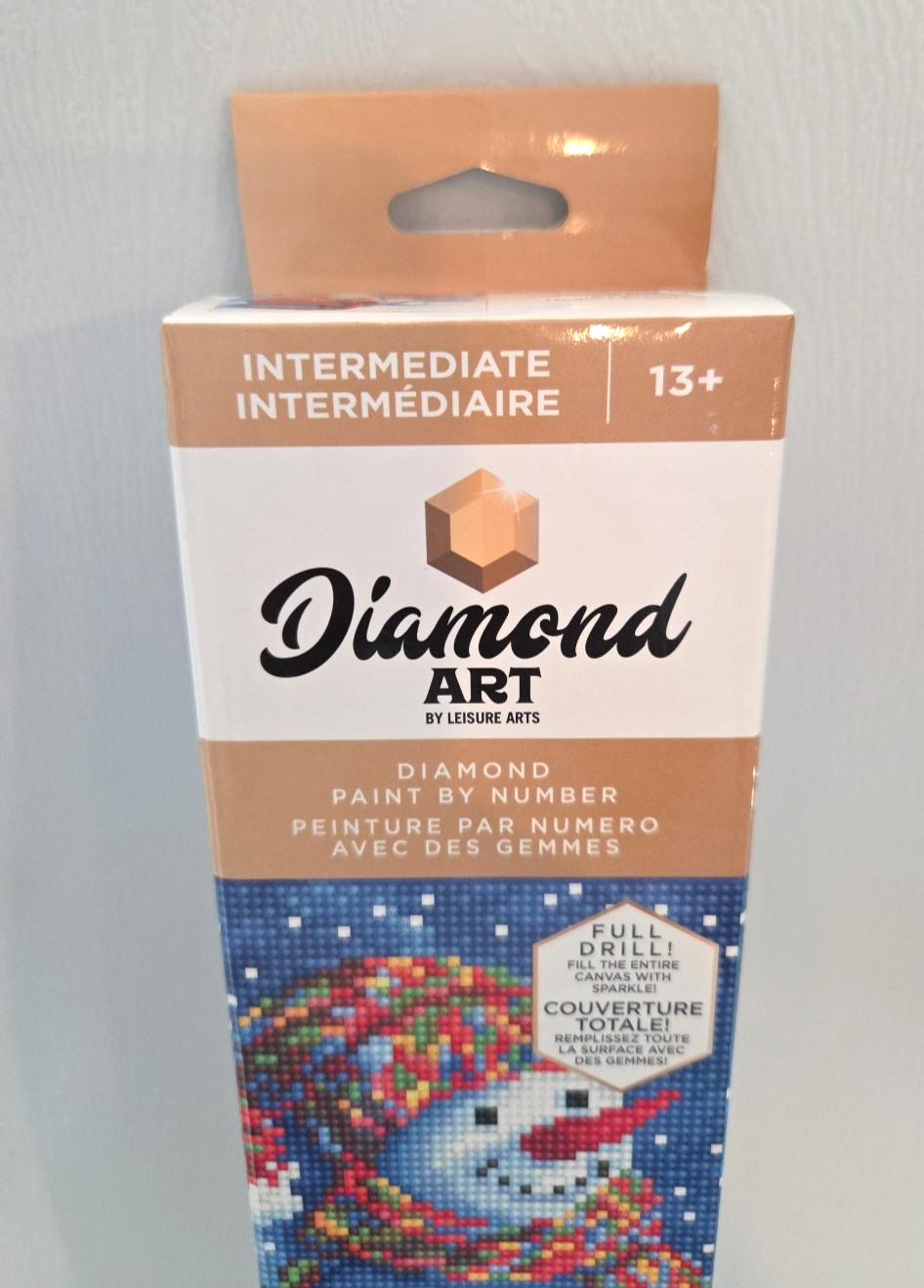 NIB Diamond Art Holiday Snowman Diamond Paint by Number Complete Kit Ages 13+