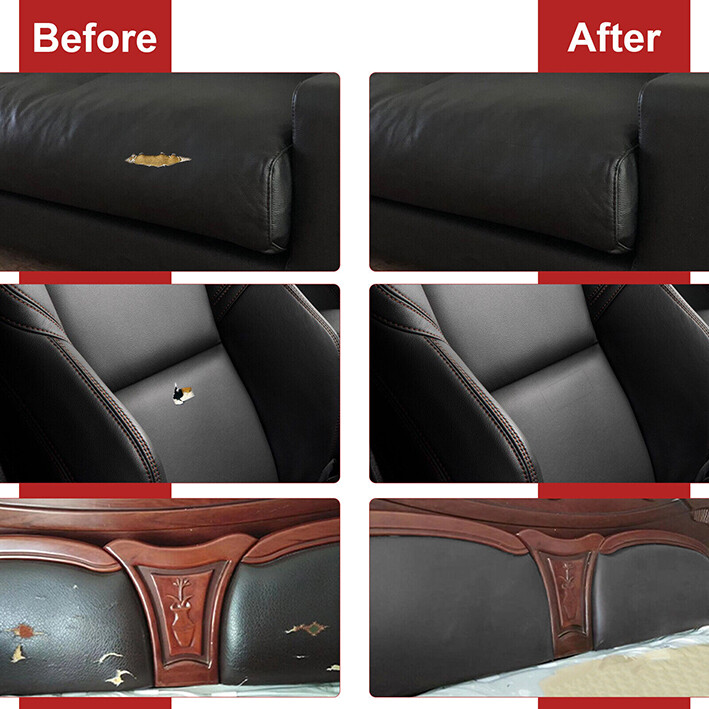 Self Adhesive Vinyl Faux Leather Fabric Repair Patch Kit for Car seat Sofas