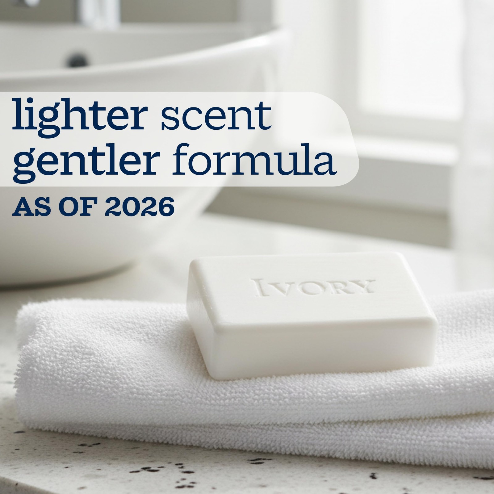 Ivory Gentle Bar Soap Original Scent, 99.44% Pure Plant-Based Cleanser(10-Count)