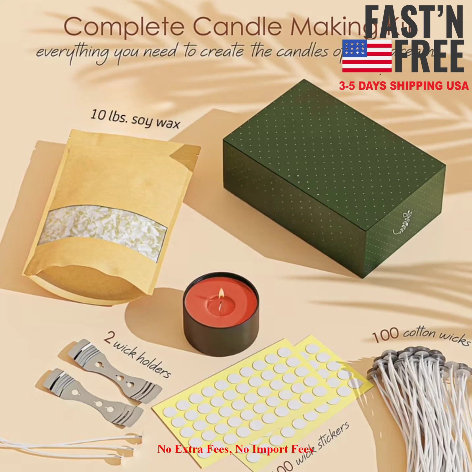 LammLoe Soy Candle Making Kit 10 lbs Natural Soy Candle Wax Flakes Accessores