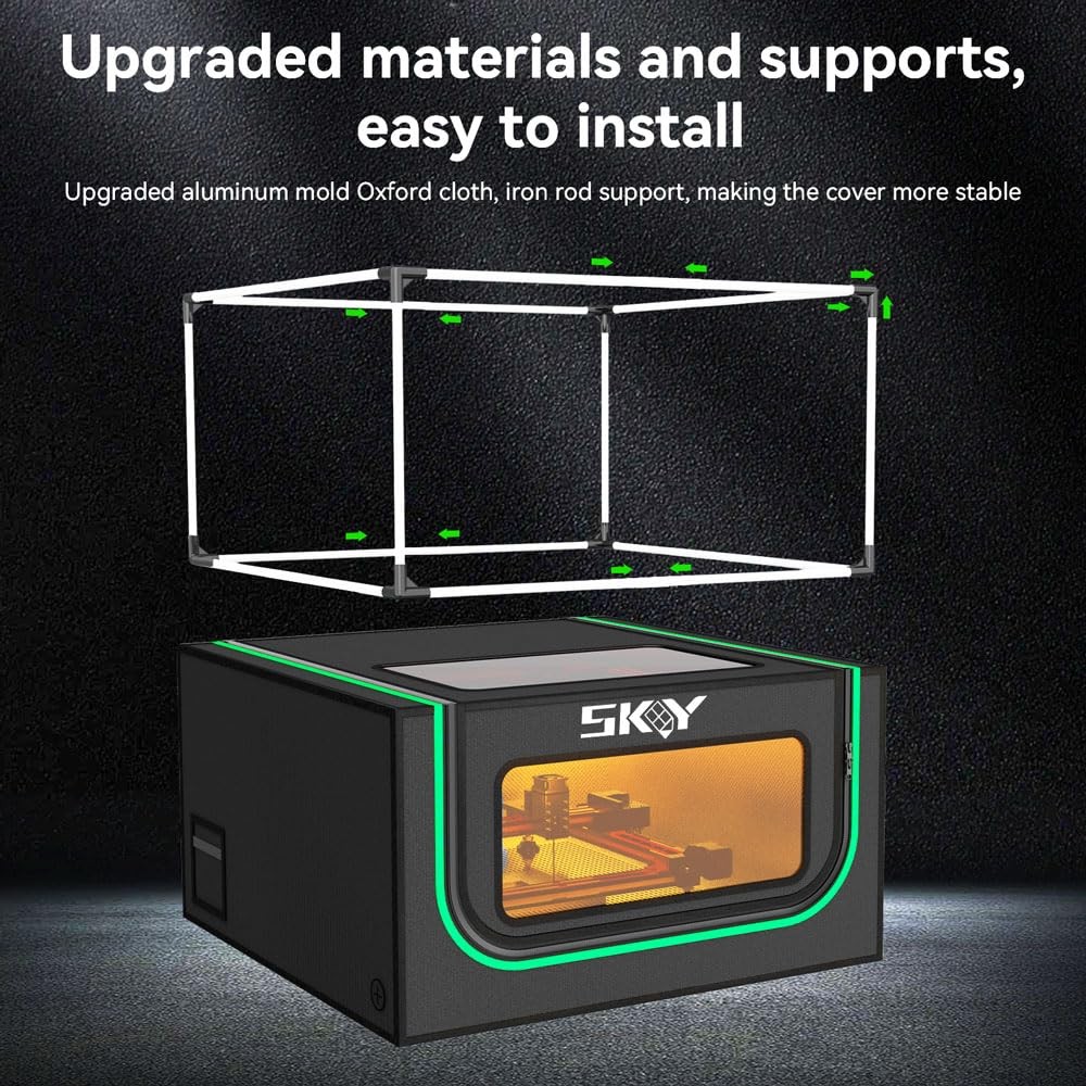 Updated Integrated Laser Engraver Enclosure with Enclosure, Black
