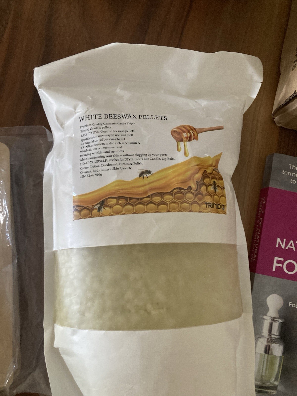 White Beeswax Pellets 2 Lbs Triple Filtered Grade A Cosmetic Grade Pellets