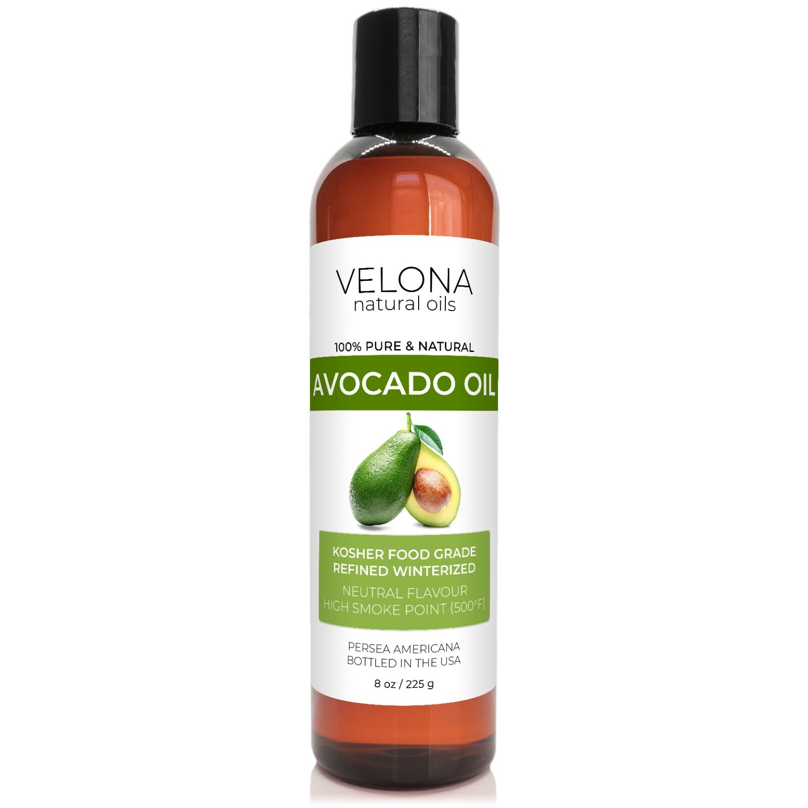 Avocado Oil by Velona – 8 oz, Refined, Cold Pressed, Hair Body and Skin Care