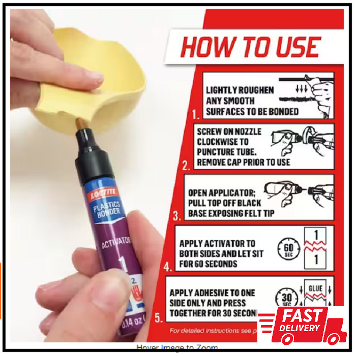Loctite Super Glue 0.21 oz Plastic 2 Part Bonding All Plastic All Materials Clea