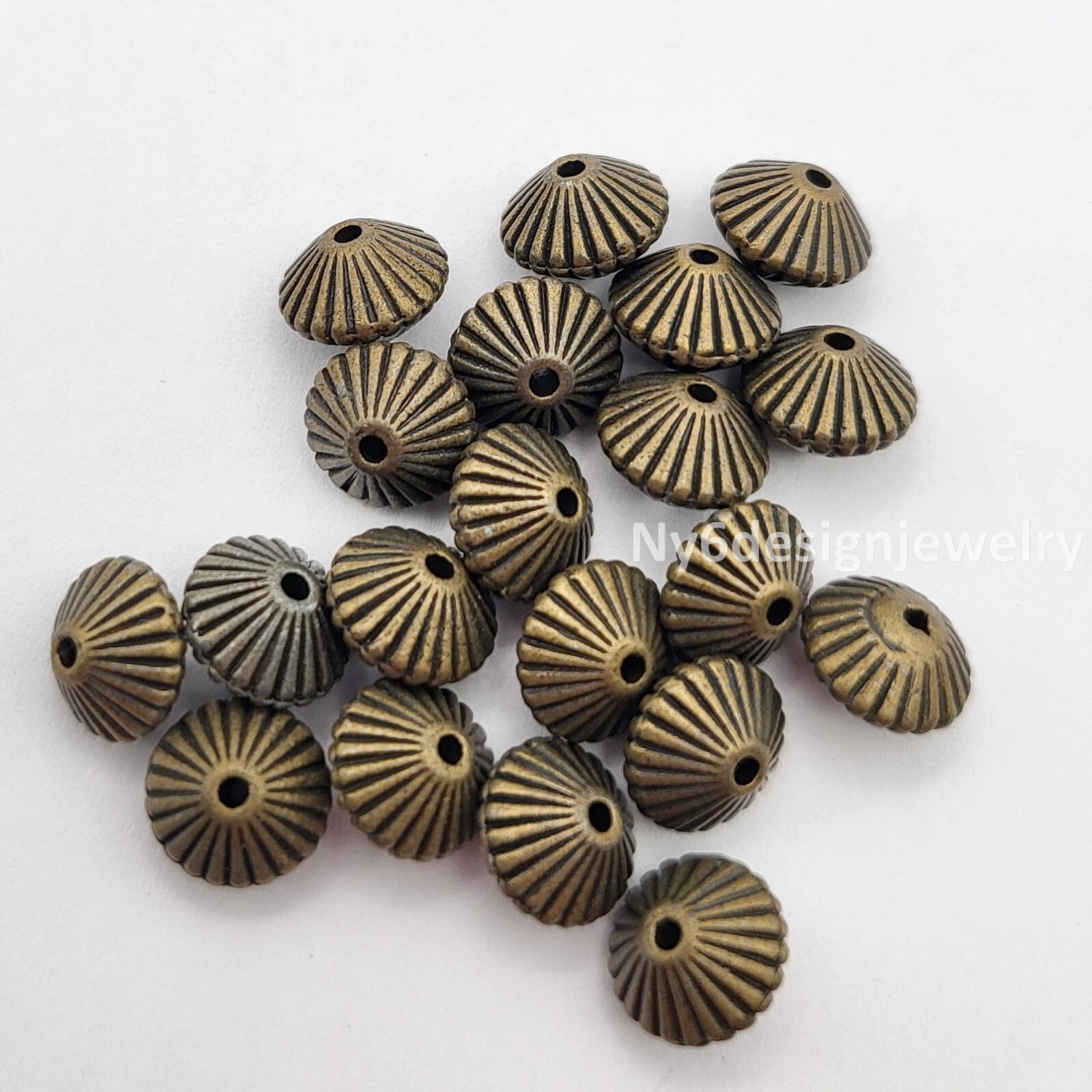 Bicone Spacer Beads 20pcs Copper Antique Brass Silver Gold Jewelry Finding 7mm