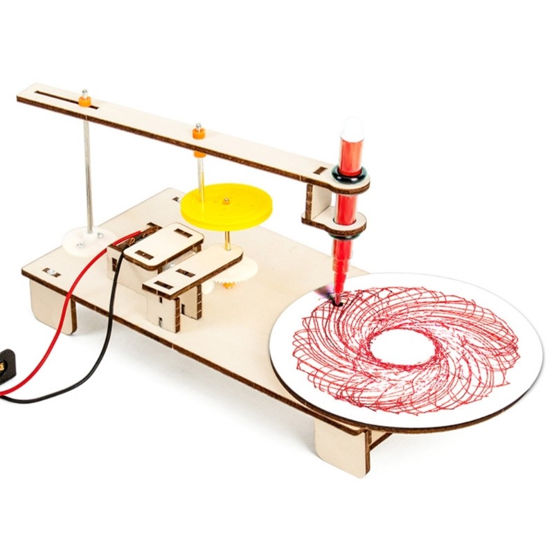 Creative Wooden Plotter Assembly Toy Enhances Kids Engineering Skills