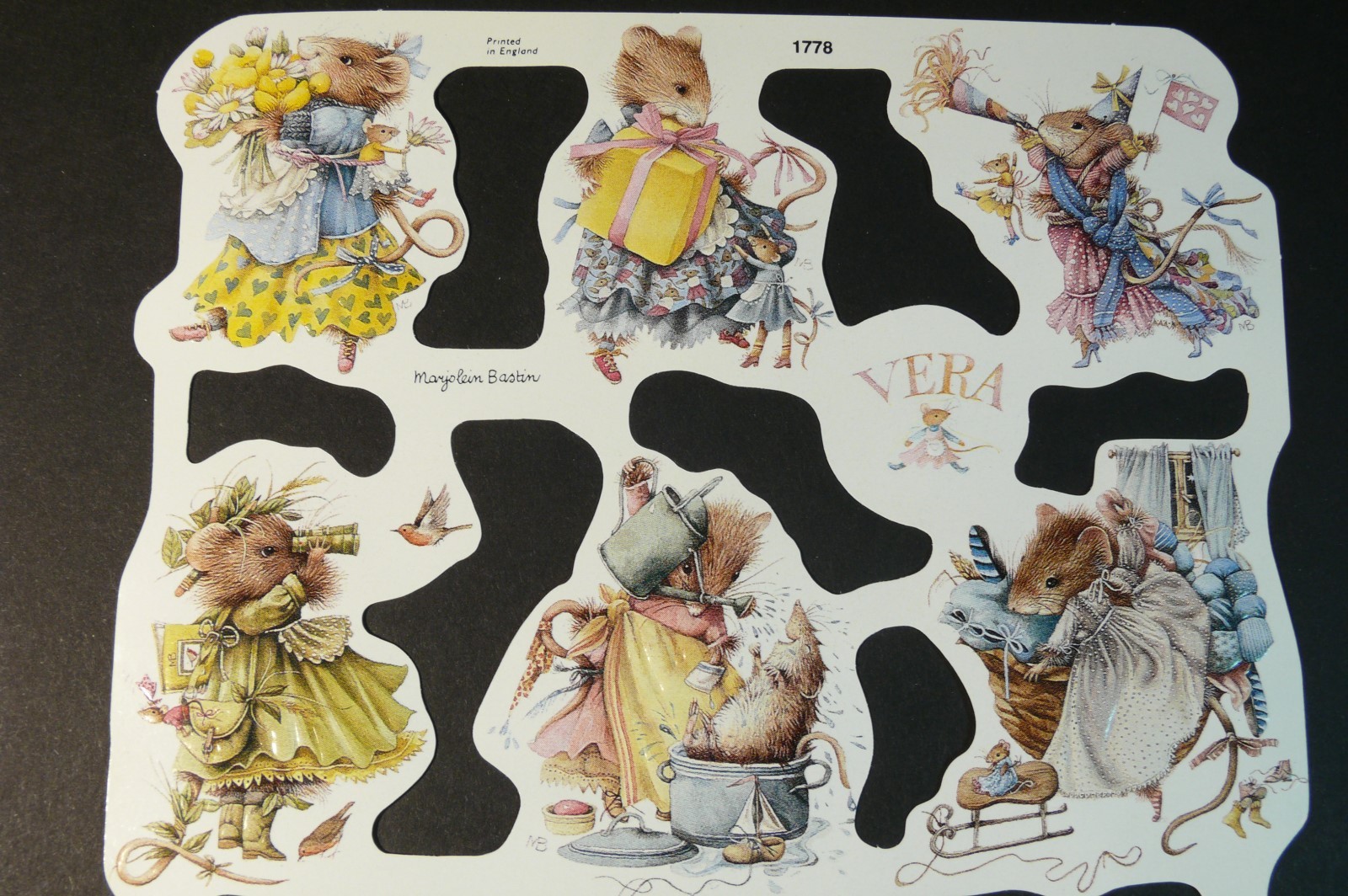 LOT 10 sheets VINTAGE 1989 Marjolein Bastin Die Cut Scrap England Scrapbooking