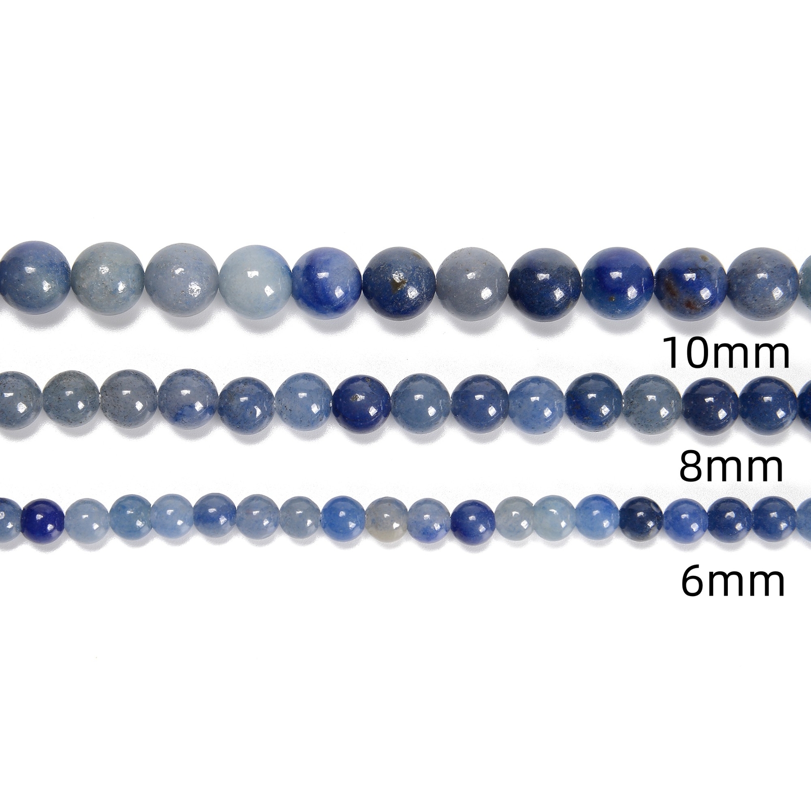 Blue Aventurine Smooth Round Beads 4mm 6mm 8mm 10mm 15.5″ Strand