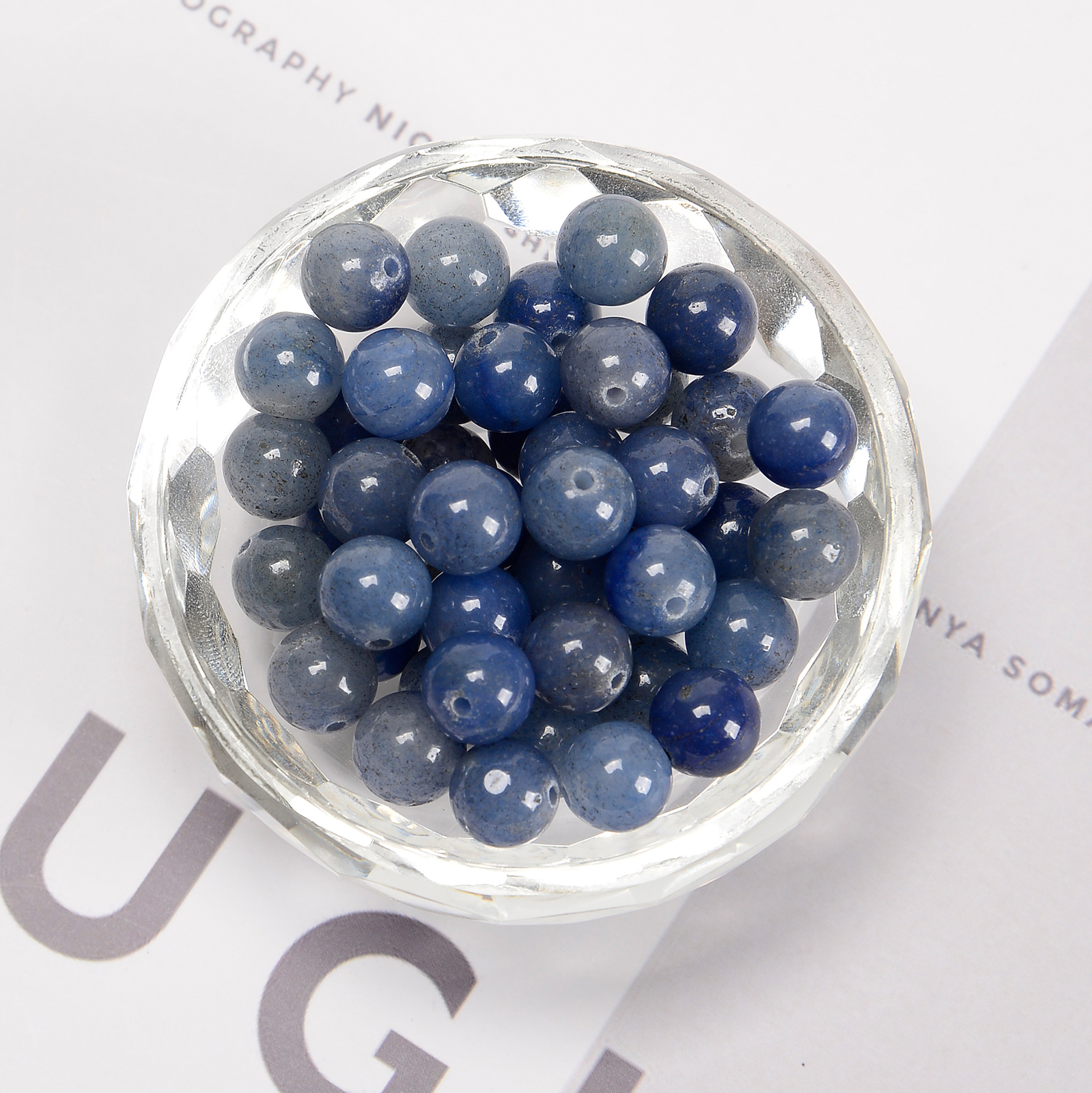 Blue Aventurine Smooth Round Beads 4mm 6mm 8mm 10mm 15.5″ Strand