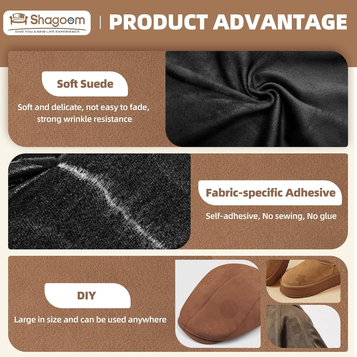 Suede Repair Patch, Large Fabric Repair Tape, Self-Adhesive Patches for Furnitur