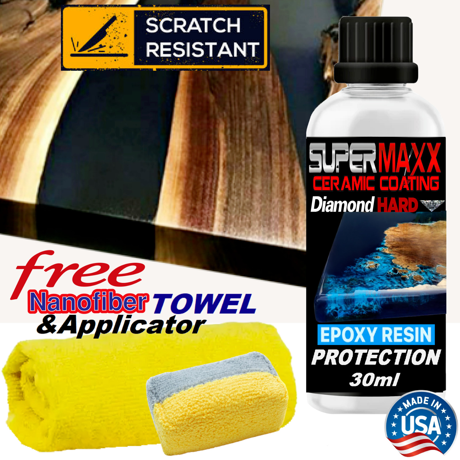 TOP SELLER EPOXY RESIN TABLE & BAR TOP CERAMIC COATING SCRATCH RESISTANCE FINISH