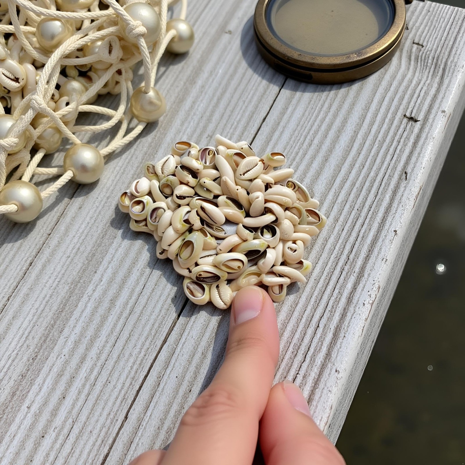100 Pcs White and Lvory Natural Cowrie Shells Beads 0.12 Inches, White, Ivory