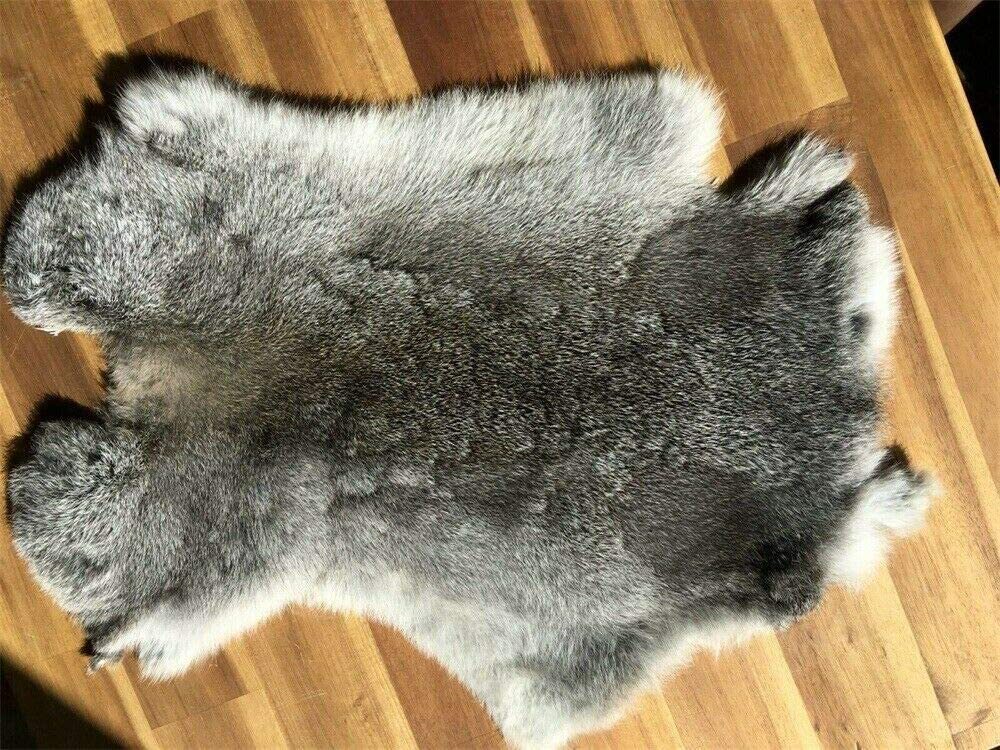High Quality Soft Natural Gray Rabbit Skin Pelt Real Fur Craft Decro 8-14” US