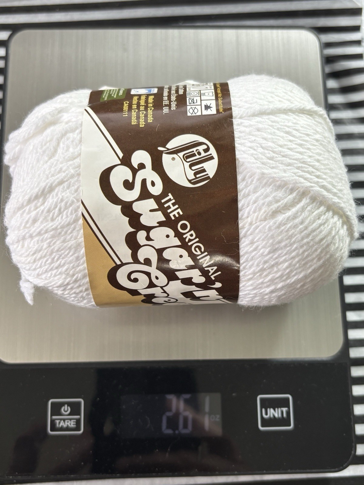 Lily Sugar n Cream 100% Cotton Yarn 1 Skein 2.5 oz – White