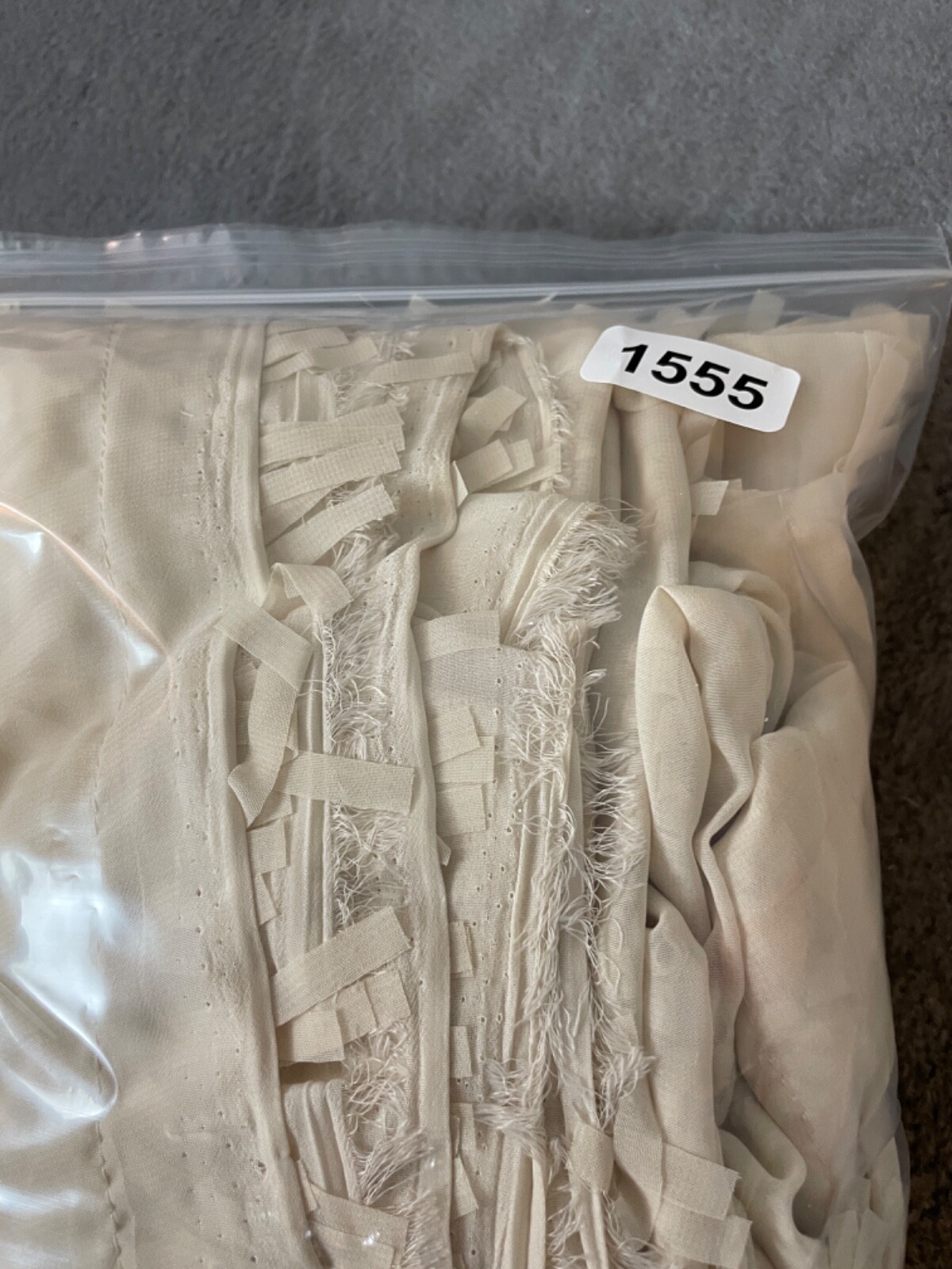 Fabric Lot 2 Yds 56 W Apparel Laser Cut Beige Vanilla Fringe Sheer Organza