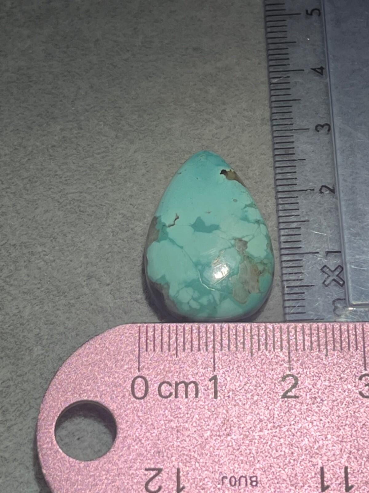 Blue Moon Turquoise 20.85 ctw Pear tear drop Cabochon. Tonopah, Nevada USA mined