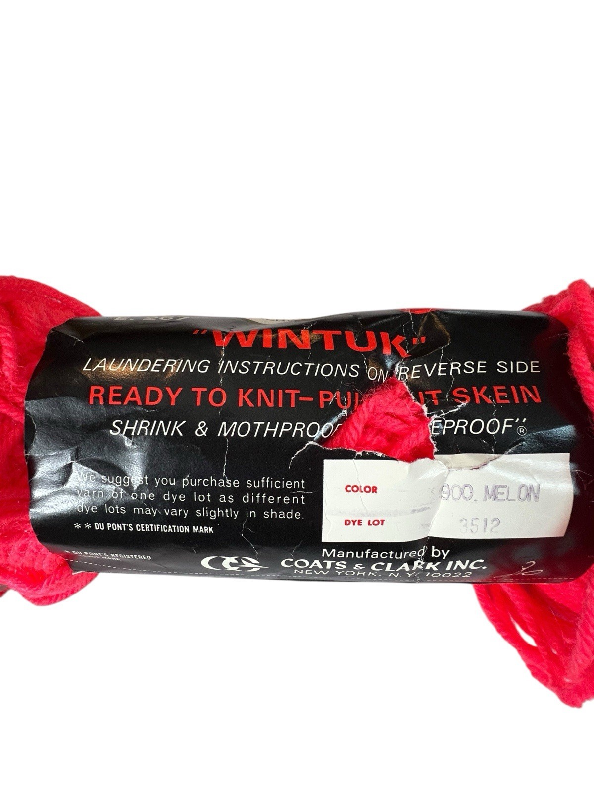 Vintage Red Heart Wintuk Orlon Acrylic Yarn – 1 Skein Color Melon #900