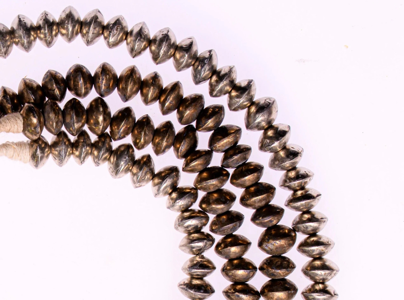 Small Saucer Bi-cone Beads from Mali, Silver Alloy (12x9mm) VB_0181