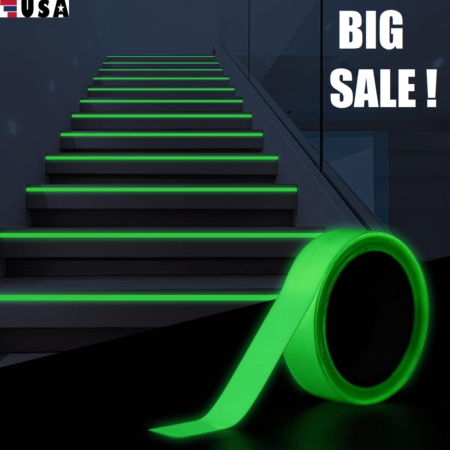 Glow In The Dark Waterproof Luminous Self Adhesive Tape Safety Stickers 3M USA