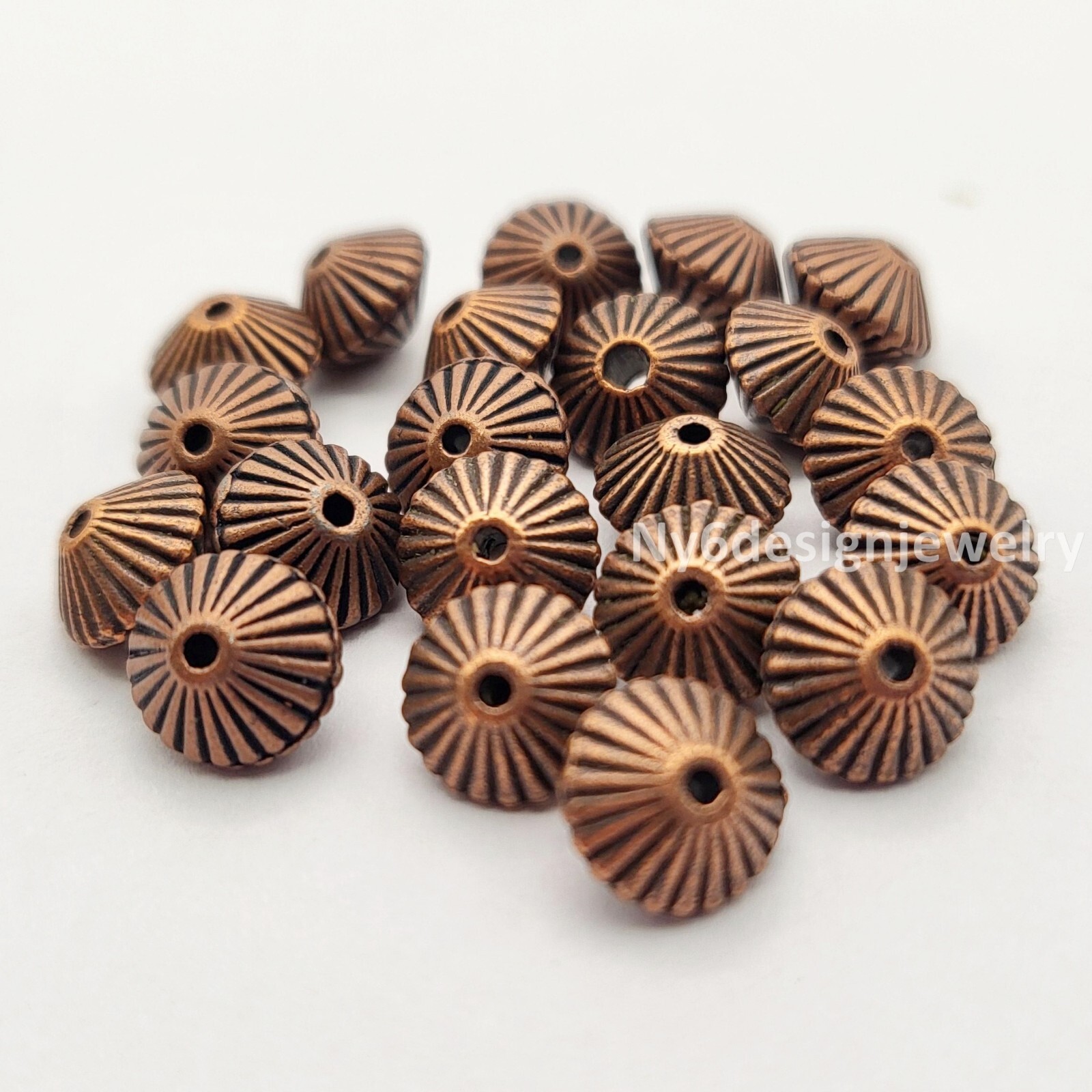 Bicone Spacer Beads 20pcs Copper Antique Brass Silver Gold Jewelry Finding 7mm