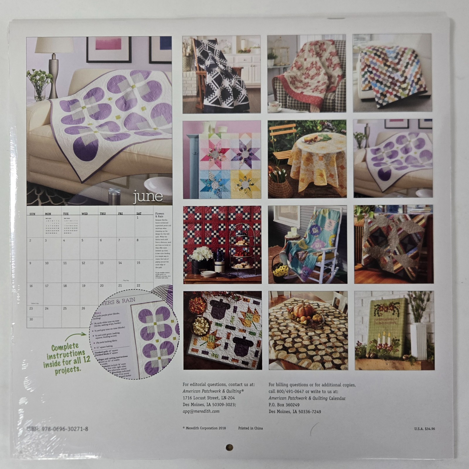 8 SEALED American Patchwork Quilting Calendars 2008-2021 BH&G ~ 12 Patterns Each