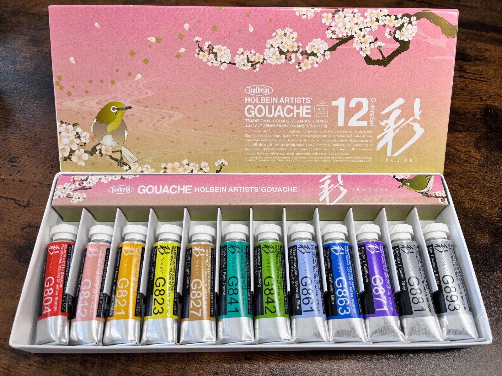 Holbein Artist Gouache Set of 12 Traditional Colors of Japan (15ml) Four Seasons