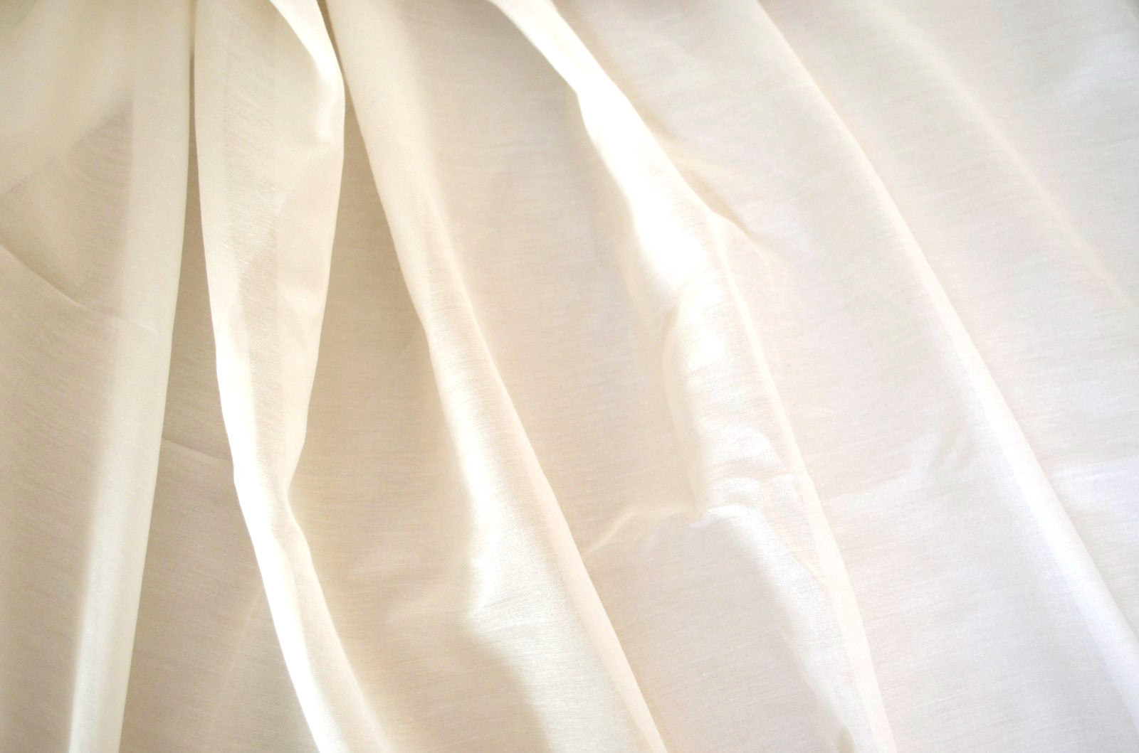 Off White Ivory Silk & Cotton Thin Lining Fabric Shirting Dress BTY 44″ W