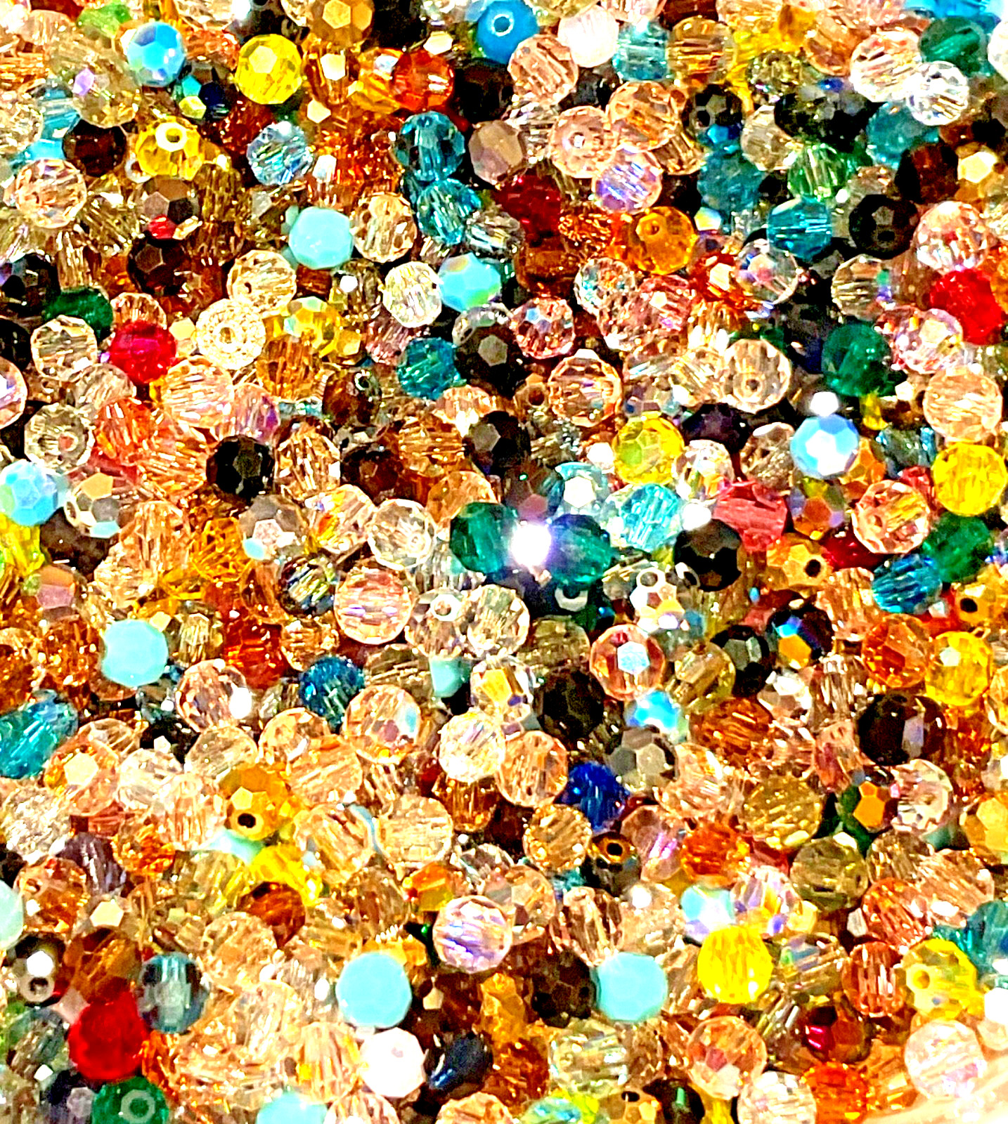 Swarovski Crystals- Assorted Mixed Colors Lot- 4mm ROUND- 250 pieces Genuine