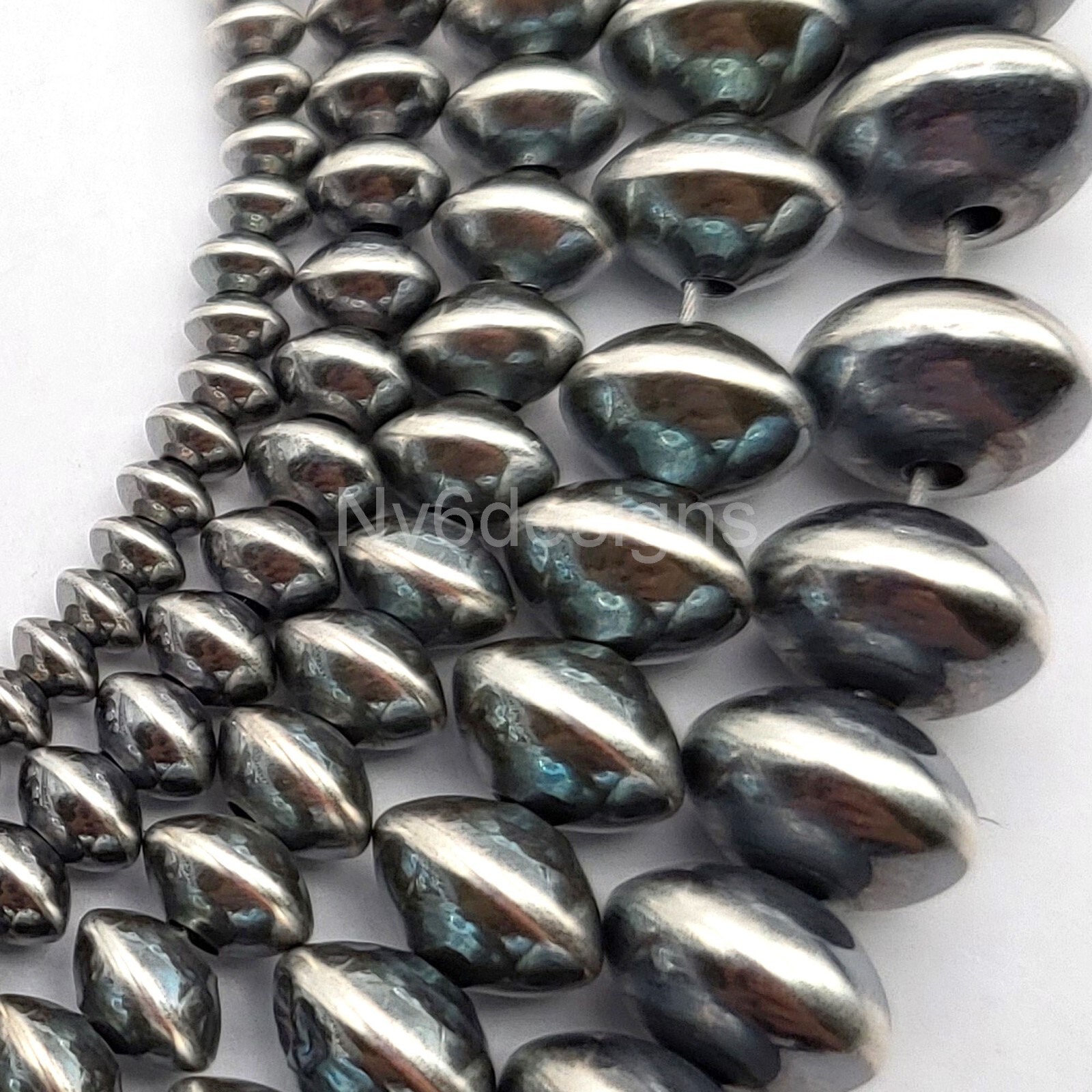 High Quality Navajo Saucer Pearl .925 Sterling Silver Beads 3.3-8.9mm forJewelry