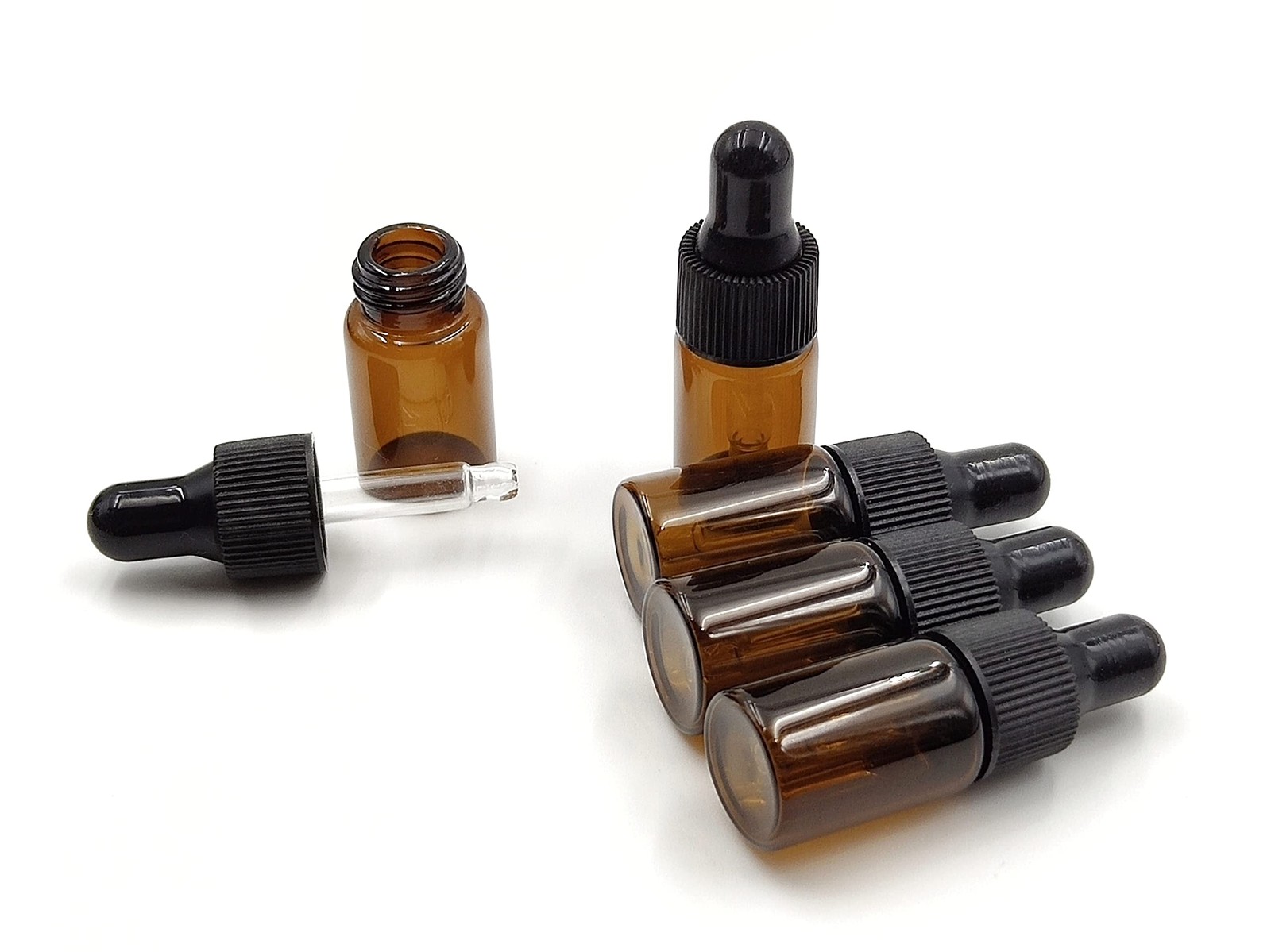 3ml Tiny Amber Glass Mini Dropper Bottles for Essential Oils, Cosmetics Vials