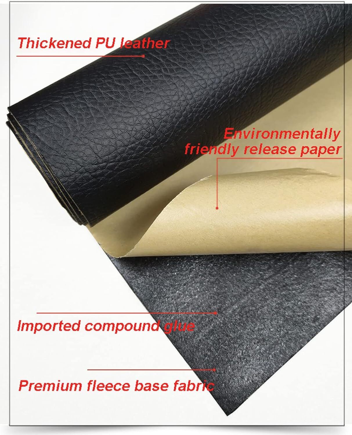45+ Colors Self-Adhesive Vinyl Fabric Faux Leather 56″Wide Continuous By Yard