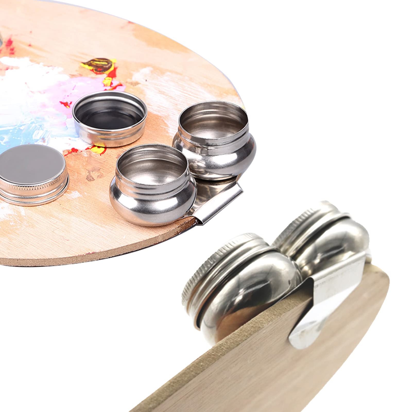 Steel Turpentine Linseed Oil Solvent Cup Paint Cup,Stainless Steel Large Doub…