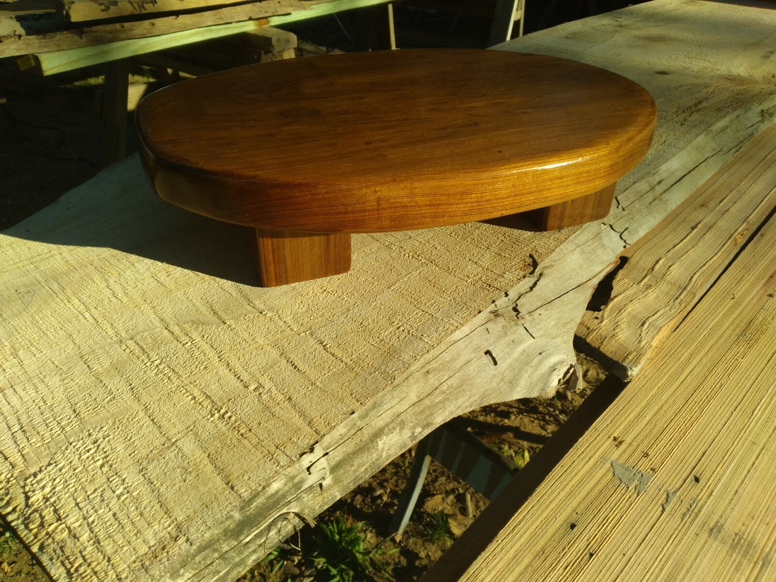 REAL Old Growth Sinker Cypress Wood Bonsai Shower Stand Table Returns Accepted!