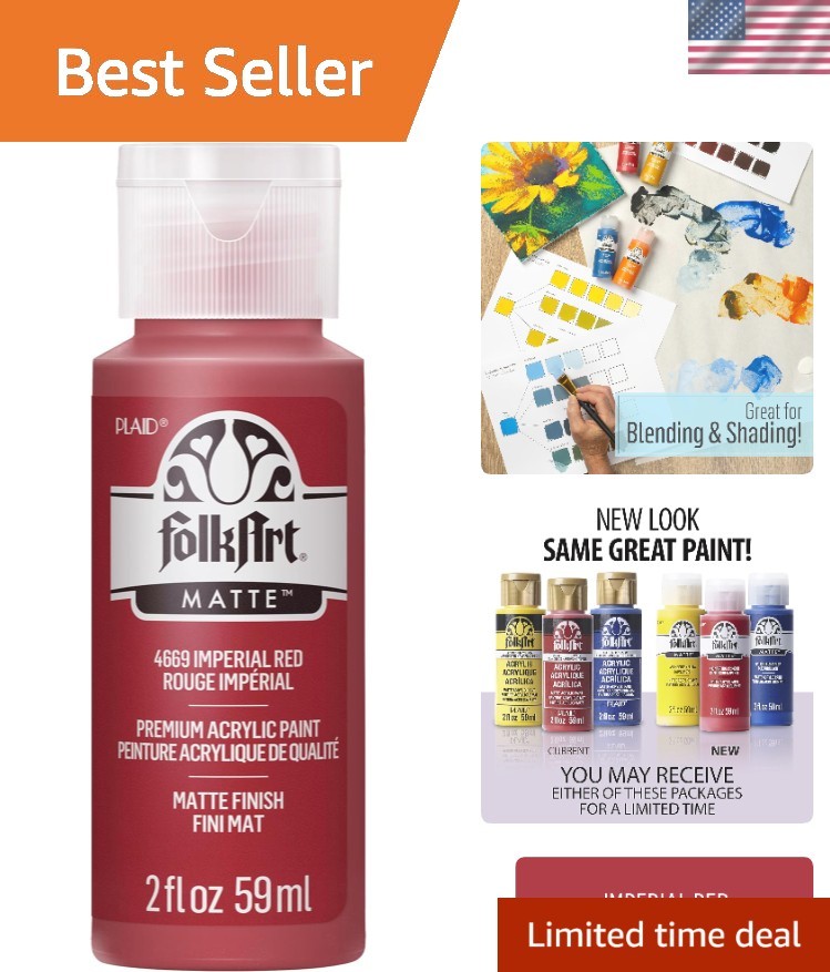 Rich Imperial Red Acrylic Paint in 2 oz – Perfect for Multiple Surfaces