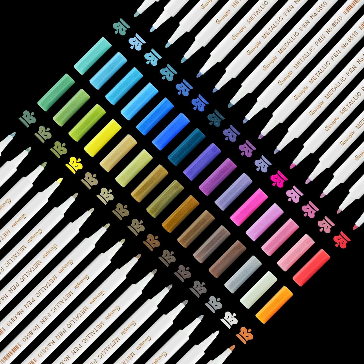 30 Fine Point Metallic Markers – Vibrant Pen Set for Scrapbooking and Crafts
